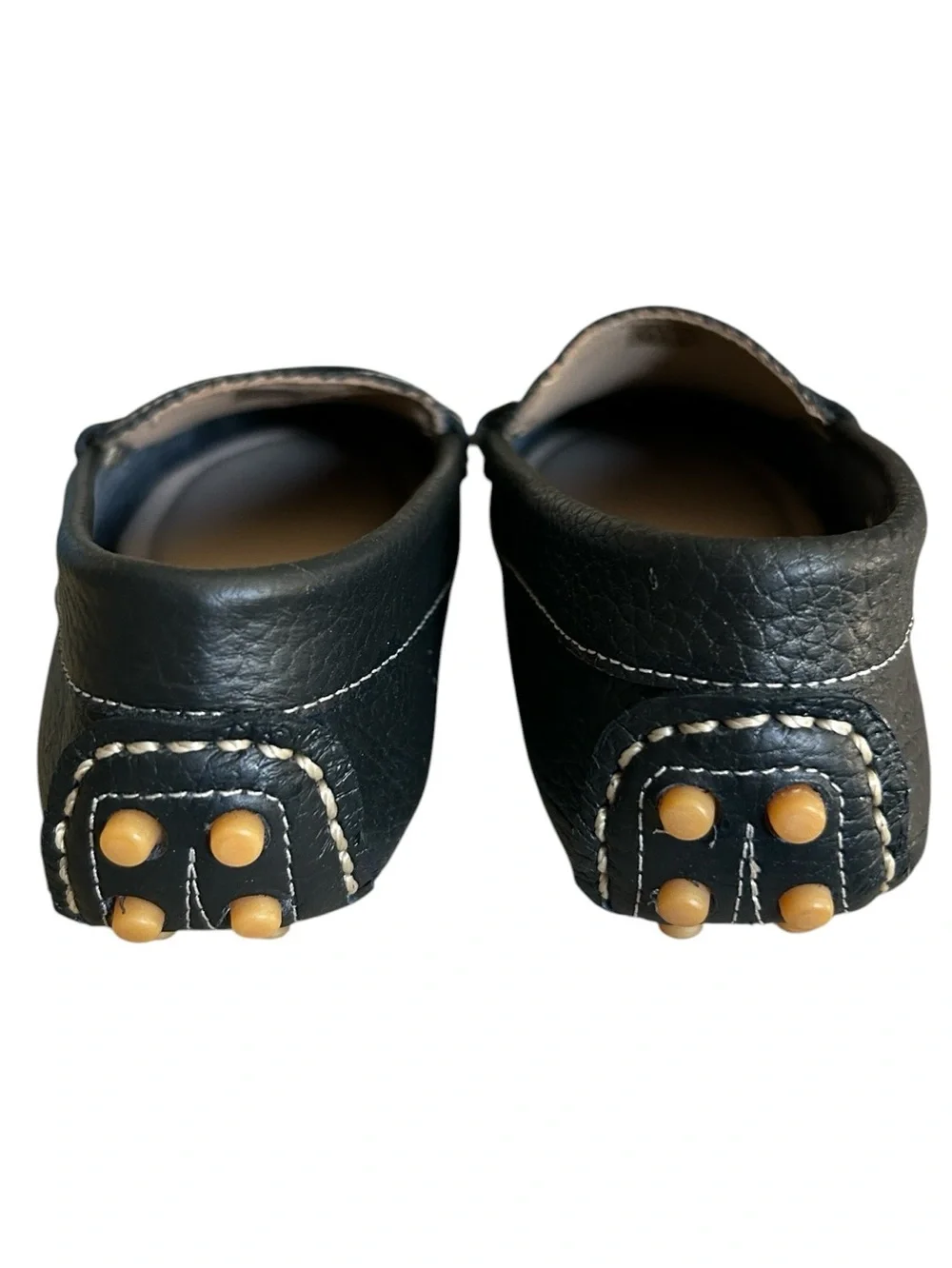 Elephantito Little Boys Navy Leather and Red Striped Club Loafer Size 11.5